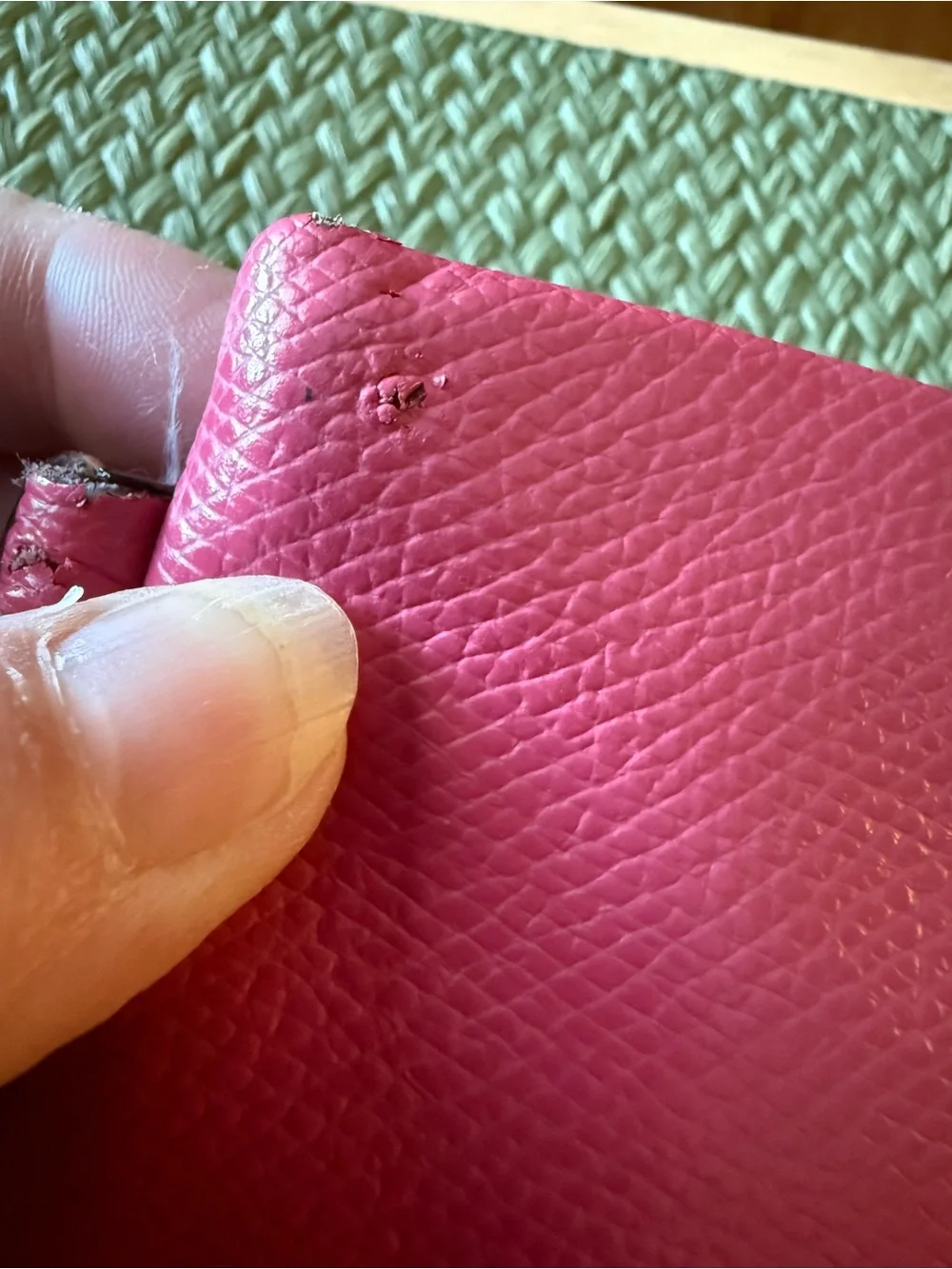 Coach Pink Pebbled Leather Wristlet Clutch